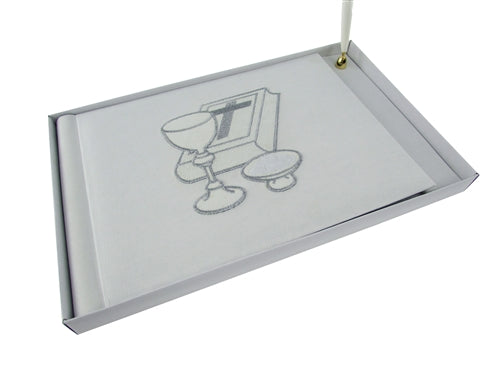 Load image into Gallery viewer, Premium Satin Embroidered Communion Guest Book w/ Pen (1 Pc)

