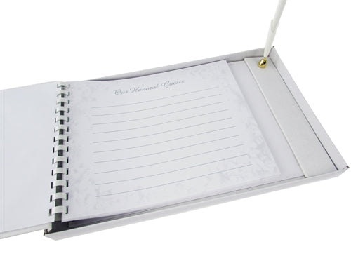 Premium Satin WEDDING Guest Book - Elegant Floral