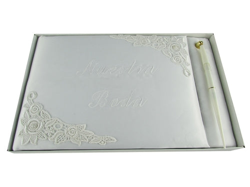 Load image into Gallery viewer, Premium Satin WEDDING Guest Book - Elegant Floral (1 Pc)
