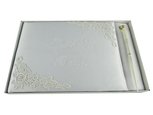 Premium Satin WEDDING Guest Book - Elegant Floral (1 Pc)