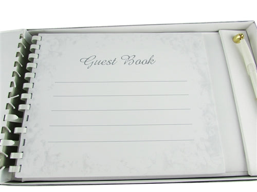 Premium Satin WEDDING Guest Book - Elegant Floral (1 Pc)