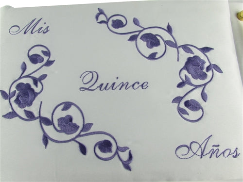 Load image into Gallery viewer, Premium Satin MIS QUINCE ANOS Guest Book w/ Pen - Floral (1 Pc)
