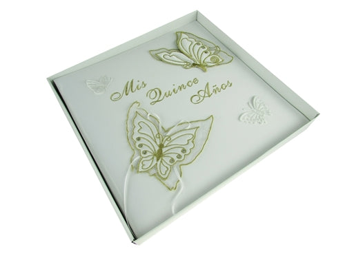 Premium Satin Embroidered Quinceanera Photo Album - Butterfly