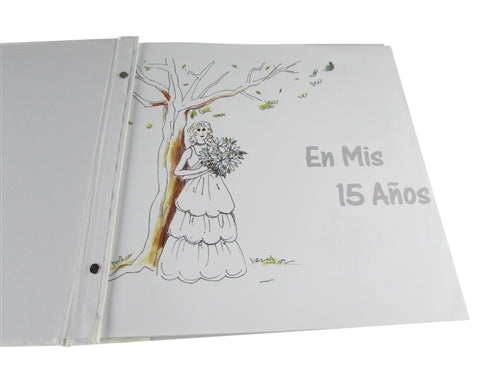 Premium Satin Embroidered Quinceanera Photo Album - Butterfly