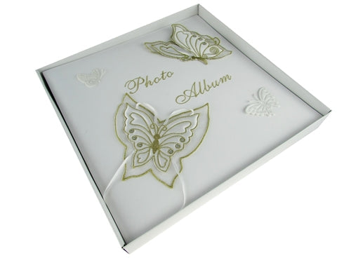 Premium Satin Embroidered - Photo Album - Butterfly Design (1 Pc)