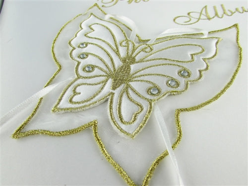 Premium Satin Embroidered - Photo Album - Butterfly Design (1 Pc)