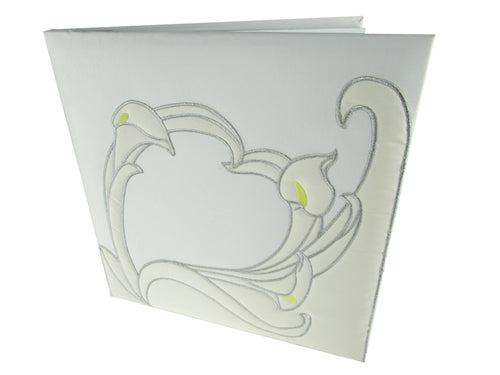 Premium Satin Embroidered - Photo Album - Calla Lily Design (1)