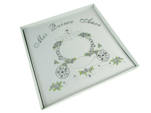 Load image into Gallery viewer, Premium Satin Embroidered Quinceanera Photo Album - Coach Design (1 Pc)
