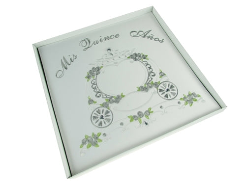 Premium Satin Embroidered Quinceanera Photo Album - Coach Design (1 Pc)