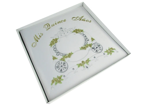 Load image into Gallery viewer, Premium Satin Embroidered Quinceanera Photo Album - Coach Design (1 Pc)
