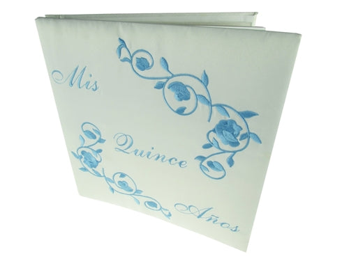 Premium Satin Embroidered Quinceanera Photo Album - Floral Design (1)