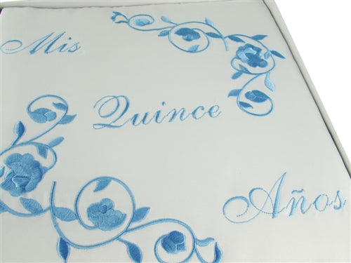 Premium Satin Embroidered Quinceanera Photo Album - Floral Design (1)