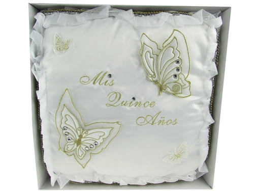 Load image into Gallery viewer, Premium - &quot;MIS QUINCE ANOS&quot; - Kneeling Pillow - Butterfly Design (1 Pc)
