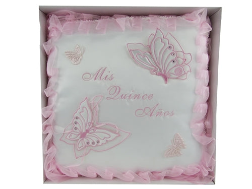 Load image into Gallery viewer, Premium - &quot;MIS QUINCE ANOS&quot; - Kneeling Pillow - Butterfly Design (1 Pc)
