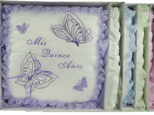 Load image into Gallery viewer, Premium - &quot;MIS QUINCE ANOS&quot; - Kneeling Pillow - Butterfly Design (1 Pc)
