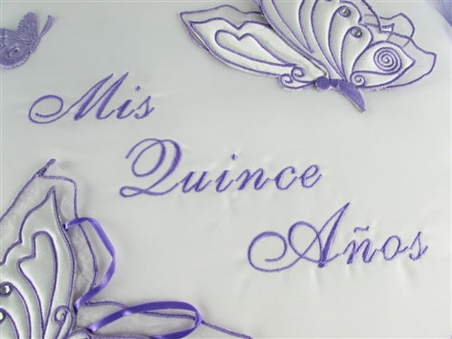 Load image into Gallery viewer, Premium - &quot;MIS QUINCE ANOS&quot; - Kneeling Pillow - Butterfly Design (1 Pc)
