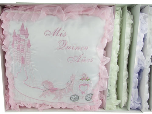 Load image into Gallery viewer, Premium - &quot;MIS QUINCE ANOS&quot; - Kneeling Pillow - Cinderella Design (1 Pc)
