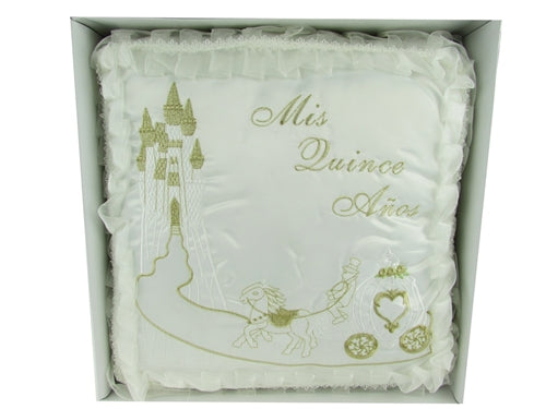 Load image into Gallery viewer, Premium - &quot;MIS QUINCE ANOS&quot; - Kneeling Pillow - Cinderella Design (1 Pc)
