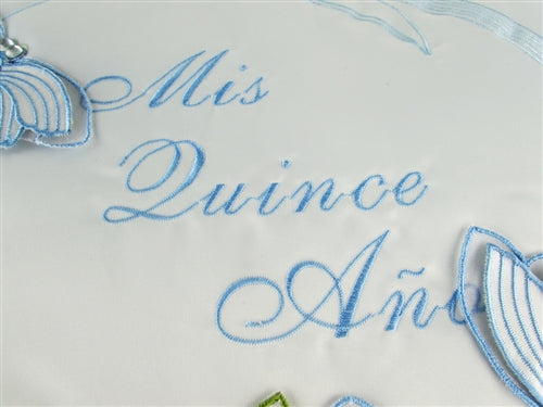 Premium - "MIS QUINCE ANOS" - Cojín de Rodillas - Diseño Libélula (1)