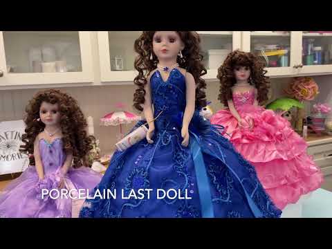 Load and play video in Gallery viewer, 18&quot; Porcelain Quinceanera - &quot;Last Doll&quot; # 18725 (1 Pc)
