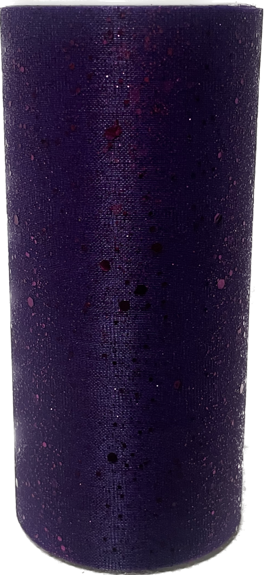 6" SPECKLED Sparkling Glitter Organza Rolls (25 Yards)