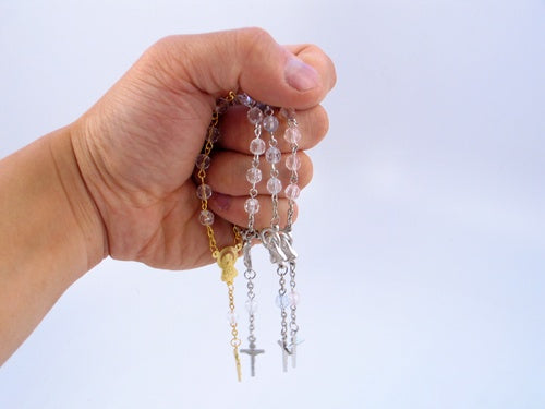 Favores de rosario en miniatura de 5" - Cuenta redonda (calidad superior) (12)