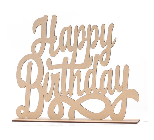 Happy Birthday Wood Centerpiece (1 Pc)