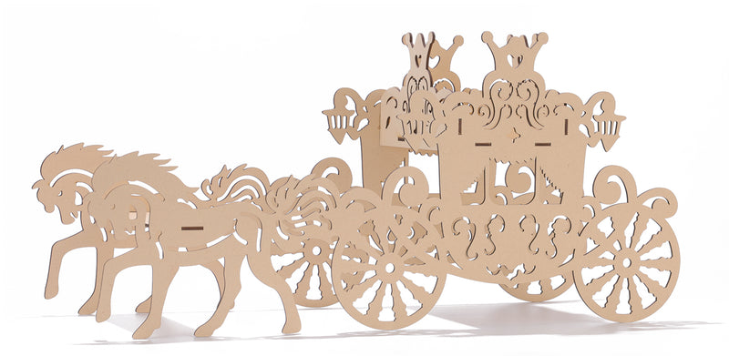 Load image into Gallery viewer, Horse &amp; Carriage Wood Centerpiece (1 Pc)
