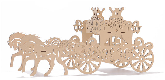 Horse & Carriage Wood Centerpiece (1 Pc)