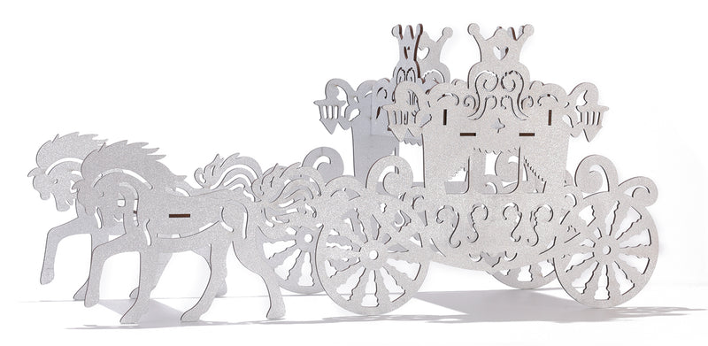 Load image into Gallery viewer, Horse &amp; Carriage Wood Centerpiece (1 Pc)
