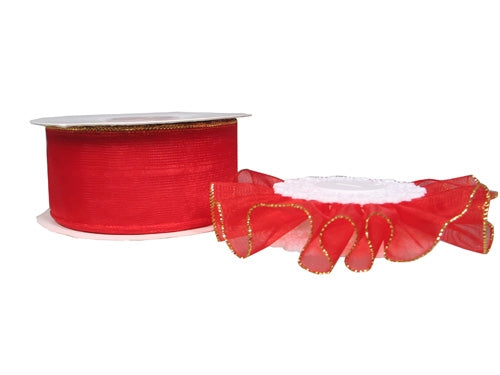 Load image into Gallery viewer, 1.5&quot; Sheer Pull Ribbon w/ Metallic Edge (25 Yds)
