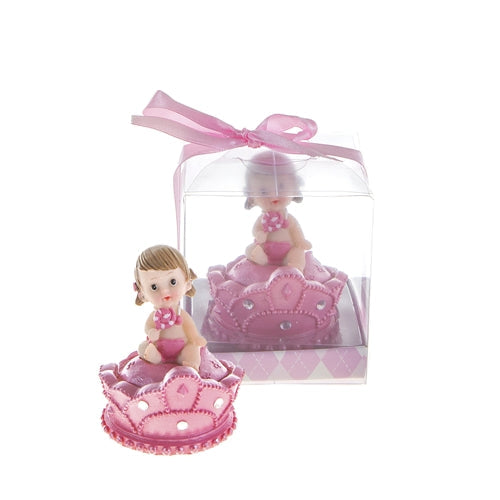 3.25" Baby Sitting on Crown Favor (With Designer Gift Box) (12 Pcs)