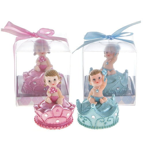 3.25" Baby Sitting on Crown Favor (With Designer Gift Box) (12 Pcs)