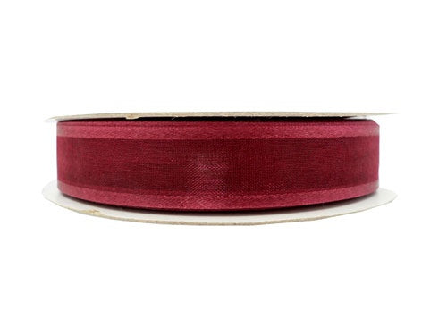 1 1/2 Burgundy Ribbon, 1.5 Inch Ribbon, Dark Red Sheer Organza