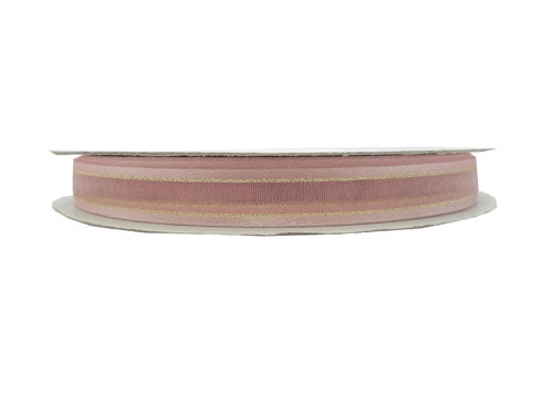 Load image into Gallery viewer, 3/8&quot; Sheer Organza Ribbon w/ Satin &amp; Metallic Edges (25 Yds)
