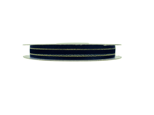 Load image into Gallery viewer, 3/8&quot; Sheer Organza Ribbon w/ Satin &amp; Metallic Edges (25 Yds)
