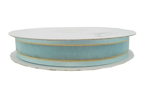 5/8" Sheer Organza Ribbon w/ Satin & Metallic Edges (25 Yds)