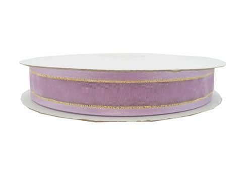 Load image into Gallery viewer, 5/8&quot; Sheer Organza Ribbon w/ Satin &amp; Metallic Edges (25 Yds)
