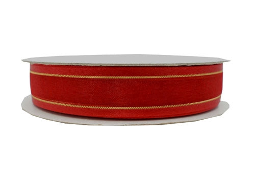 Load image into Gallery viewer, 5/8&quot; Sheer Organza Ribbon w/ Satin &amp; Metallic Edges (25 Yds)
