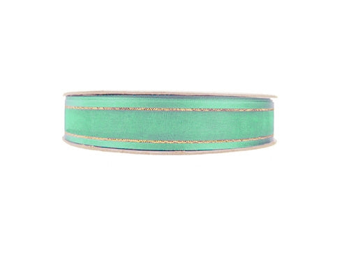 Load image into Gallery viewer, 5/8&quot; Sheer Organza Ribbon w/ Satin &amp; Metallic Edges (25 Yds)
