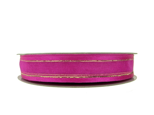 Load image into Gallery viewer, 5/8&quot; Sheer Organza Ribbon w/ Satin &amp; Metallic Edges (25 Yds)
