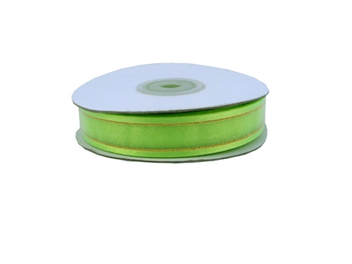 Load image into Gallery viewer, 5/8&quot; Sheer Organza Ribbon w/ Satin &amp; Metallic Edges (25 Yds)
