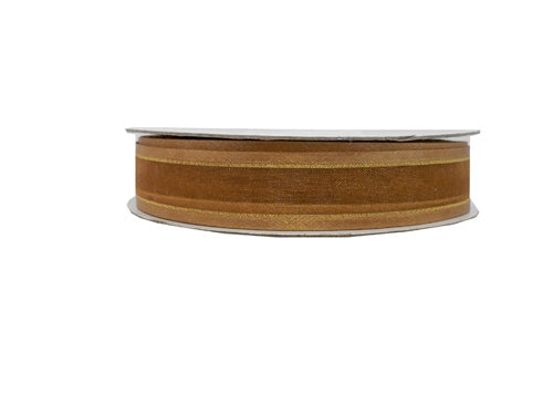 Load image into Gallery viewer, 5/8&quot; Sheer Organza Ribbon w/ Satin &amp; Metallic Edges (25 Yds)
