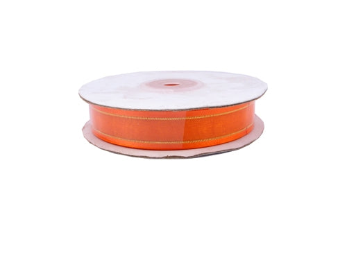 Load image into Gallery viewer, 5/8&quot; Sheer Organza Ribbon w/ Satin &amp; Metallic Edges (25 Yds)
