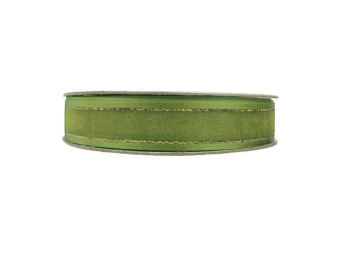Load image into Gallery viewer, 5/8&quot; Sheer Organza Ribbon w/ Satin &amp; Metallic Edges (25 Yds)
