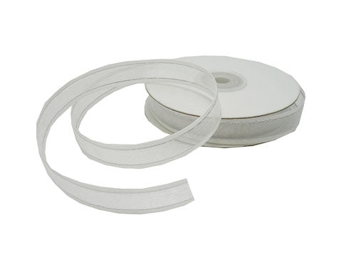 Load image into Gallery viewer, 5/8&quot; Sheer Organza Ribbon w/ Satin &amp; Metallic Edges (25 Yds)
