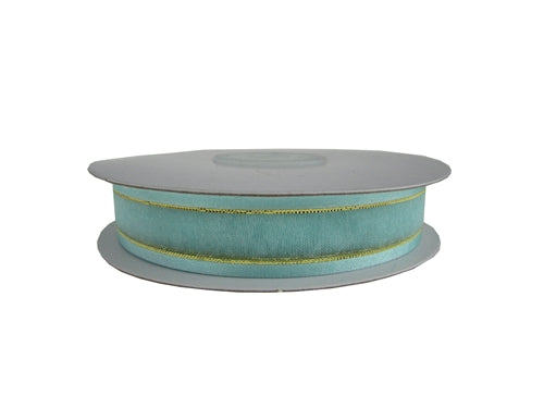 Load image into Gallery viewer, 5/8&quot; Sheer Organza Ribbon w/ Satin &amp; Metallic Edges (25 Yds)
