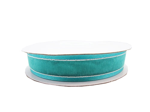 Load image into Gallery viewer, 5/8&quot; Sheer Organza Ribbon w/ Satin &amp; Metallic Edges (25 Yds)
