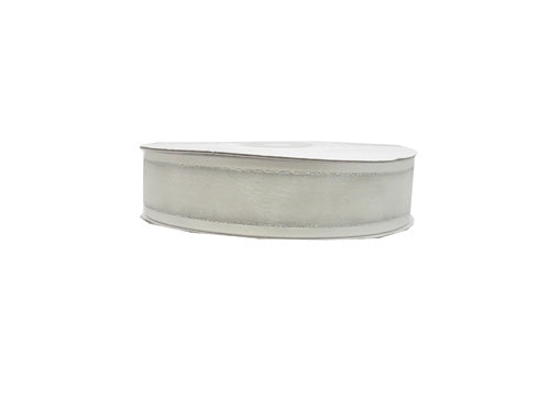 Load image into Gallery viewer, 7/8&quot; Sheer Organza Ribbon w/ Satin &amp; Metallic Edges (25 Yds)
