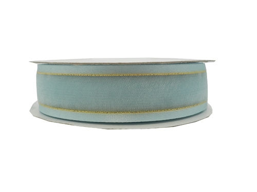 Load image into Gallery viewer, 7/8&quot; Sheer Organza Ribbon w/ Satin &amp; Metallic Edges (25 Yds)
